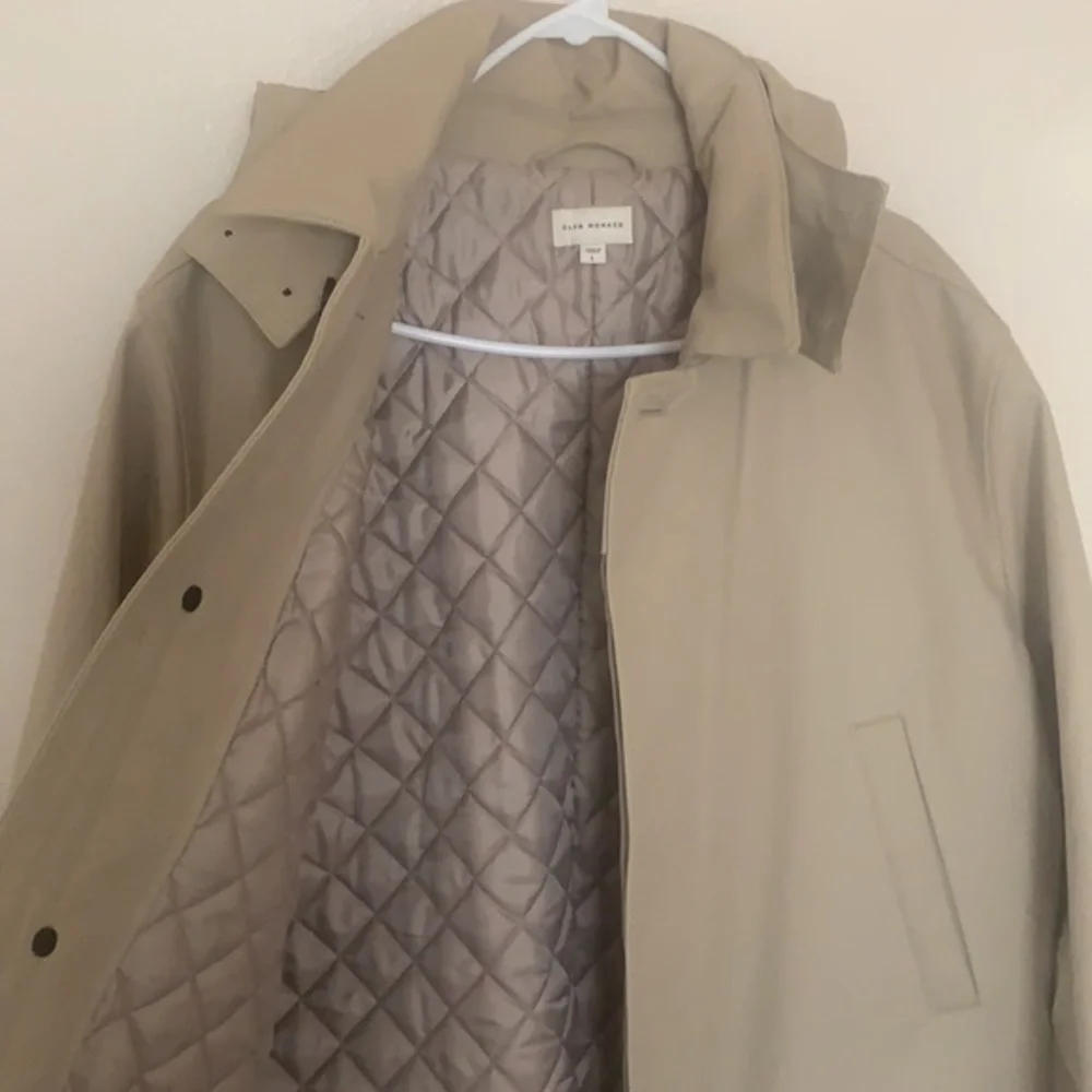Club Monaco mens trench coat chaqueta jacket with detachable hood in size Large